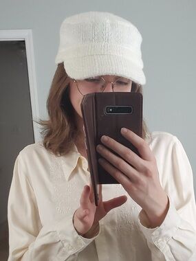 Women's Cream Knit Brim Cap Scala Pronto